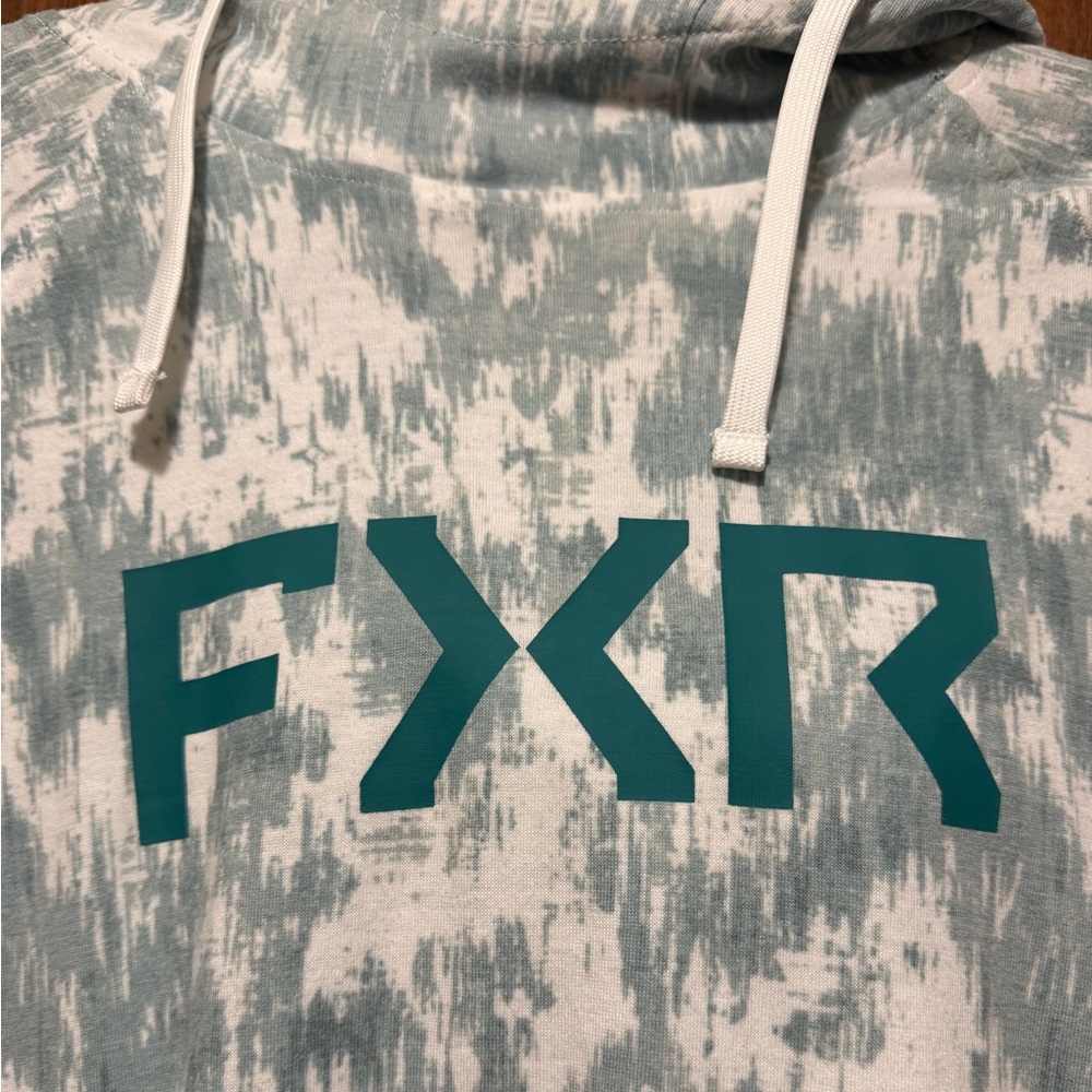 Women's FXR Teal Tie-Dye Hooded Long Sleeve Top - Picture 4 of 6